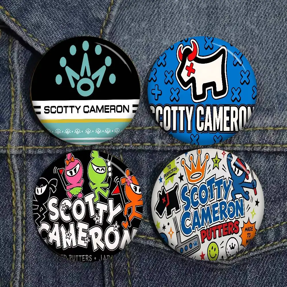 Brand Scotty Cameron Round Button Pins Slogan Creative Brooches Backpack Clothes Decoration Fashion Cartoon Jewelry Gifts