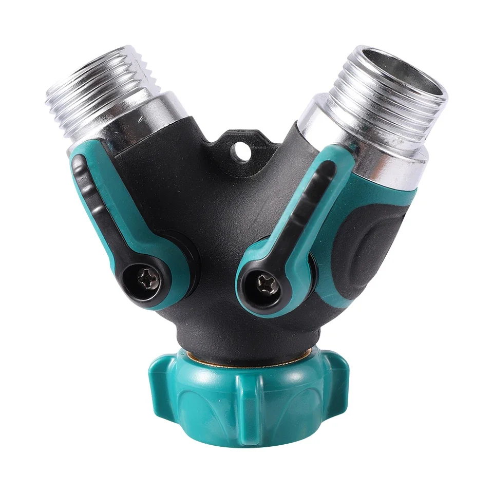 Garden Water Diverter Valve with 3/4 Inch USA Standard Thread | Zinc Alloy and Plastic Construction | Green Black Finish | Fast-