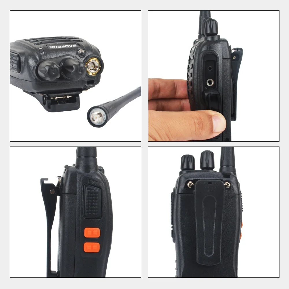 Baofeng BF-888S, Walkie Talkie 5W UHF 400-470MHz portabel Baofeng 888S dua arah Radio 16CH FM Transceiver CB Ham Radio