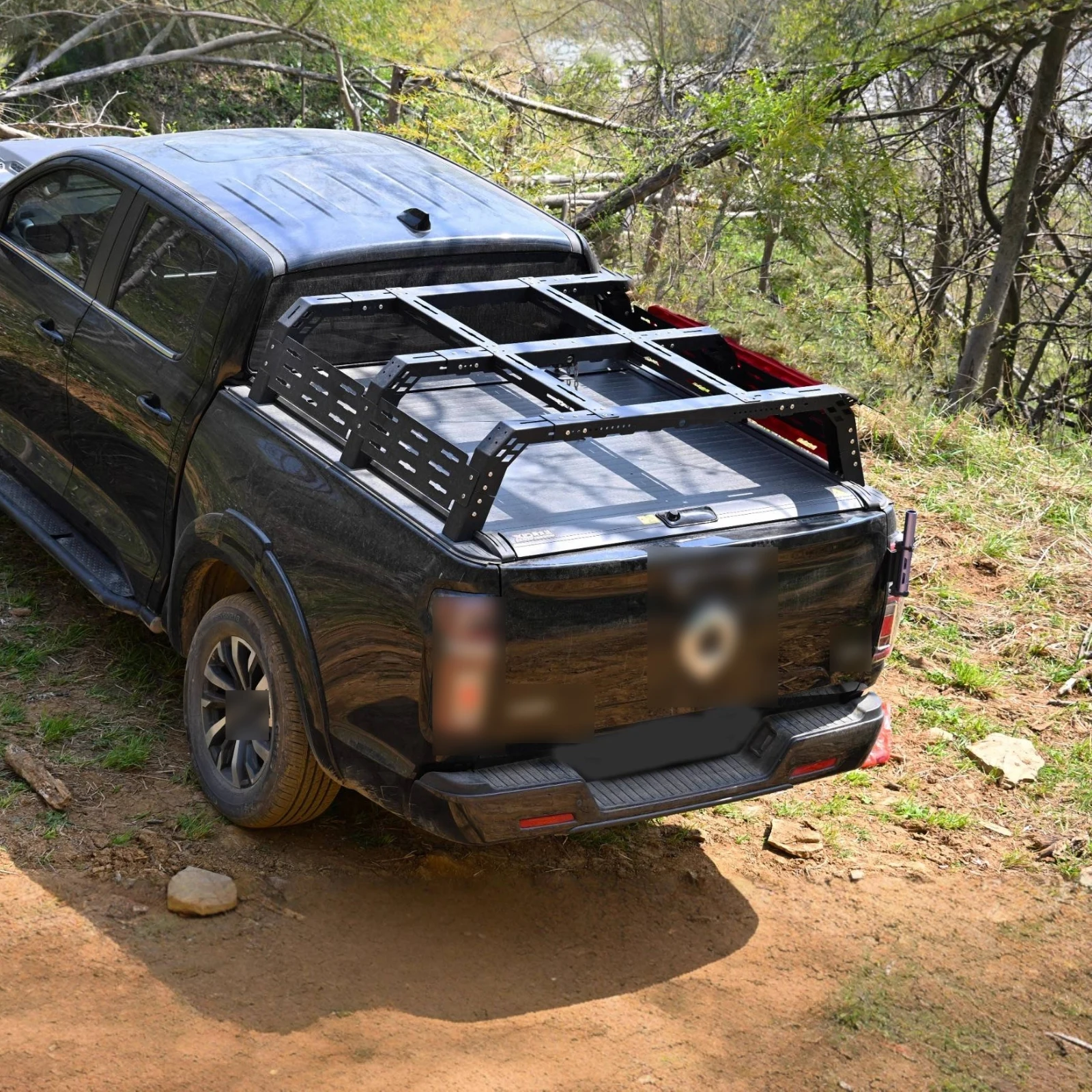 Truck Bed Rack Platform Bolt-Fastened Pickup Bed Cargo Rack Raised Cargo Platform Flat Top Vehicle Accessory Metal