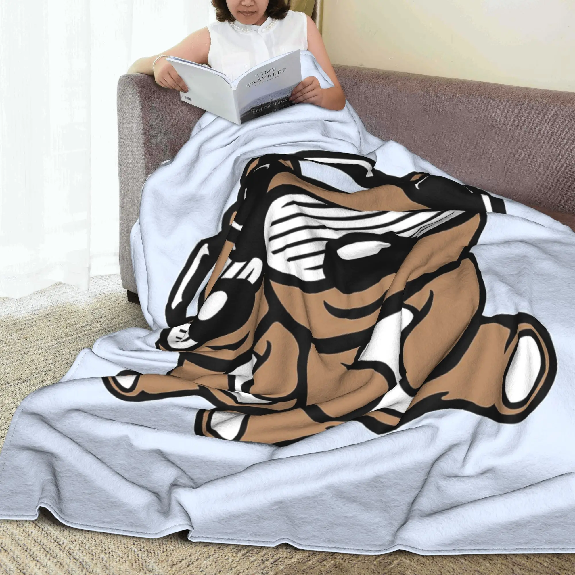 2 Bears DJ Slits Glasses Headphones Party Music Club Team Friends Blankets Flannel Sofa Throw Blanket for Home Bedroom Travel