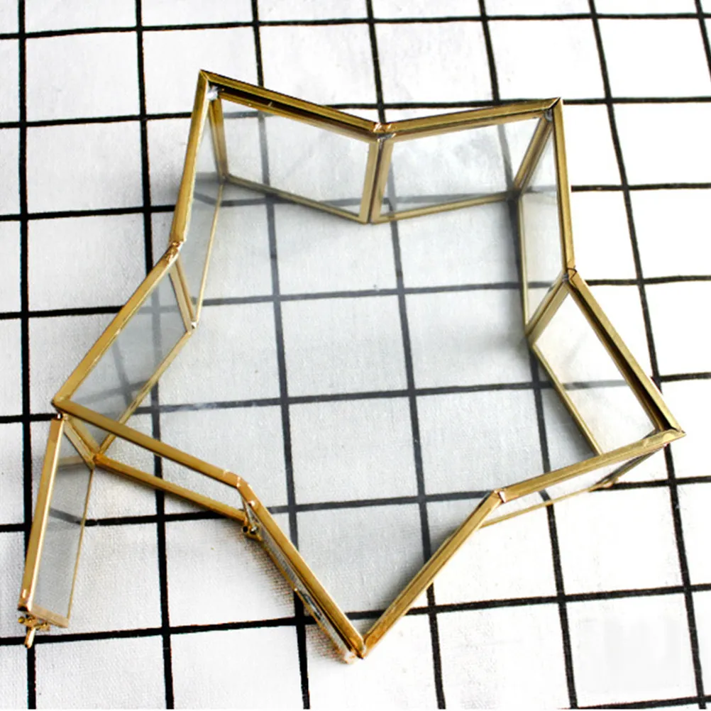 

Transparent Glass Star Jar Unique Five Pointed Display Box for Jewelry Storage Earrings Organizing Wishing Bottle Craft Keepsake