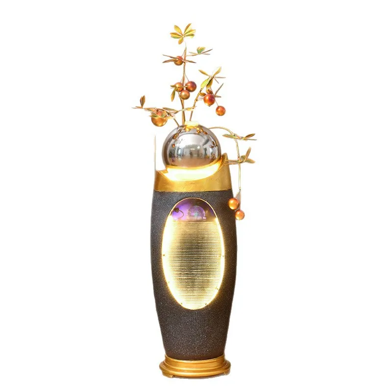 Lucky Feng Shui Wheel Flowing Water Fountain, Chinese Living Room Humidifier, Office Opening Floor Gifts