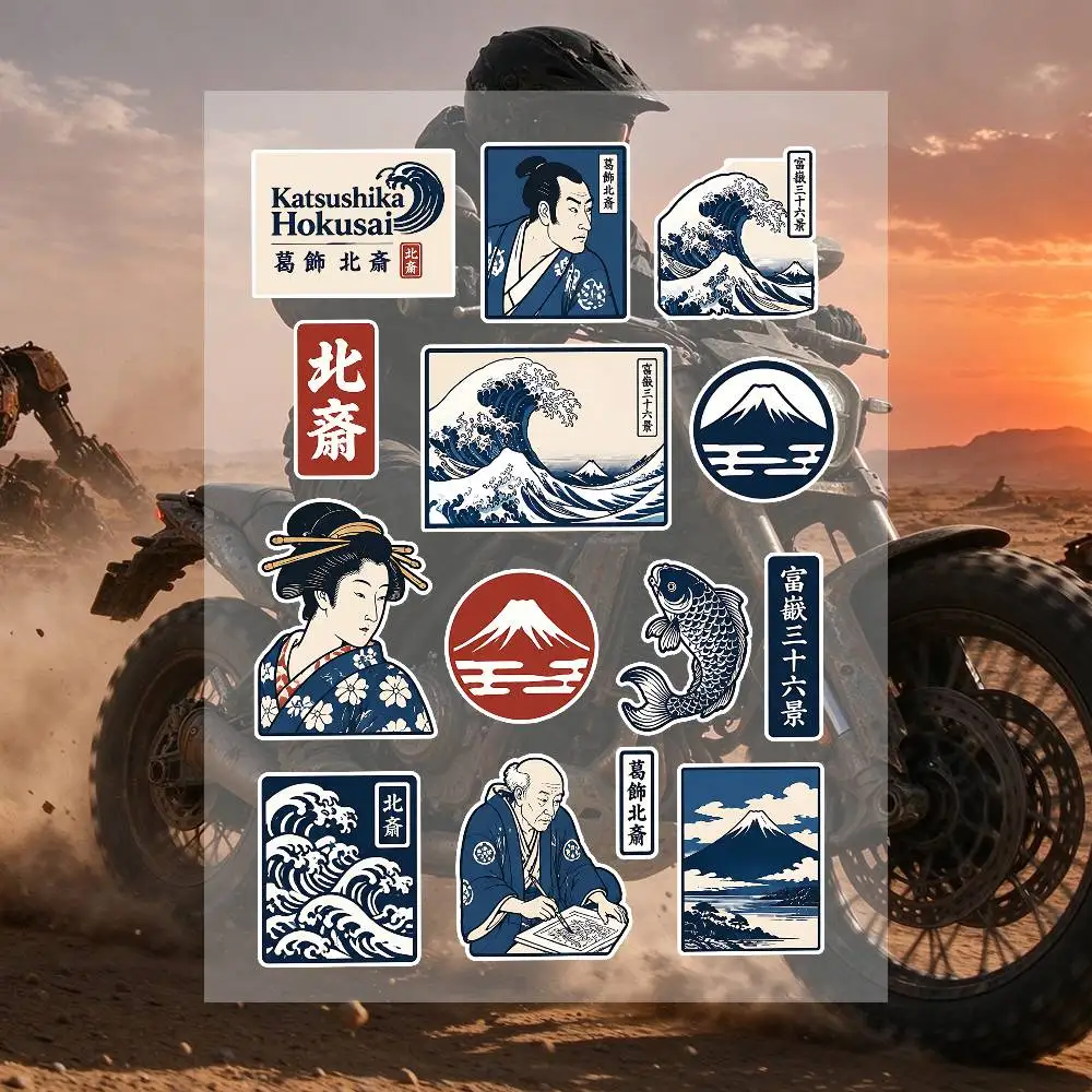 Katsushika Hokusai Art Stickers Moto Sticker Auto Body Bumper Windows Motorcycle Laptop Walls Vinyl Decal Car Tuning Accessories