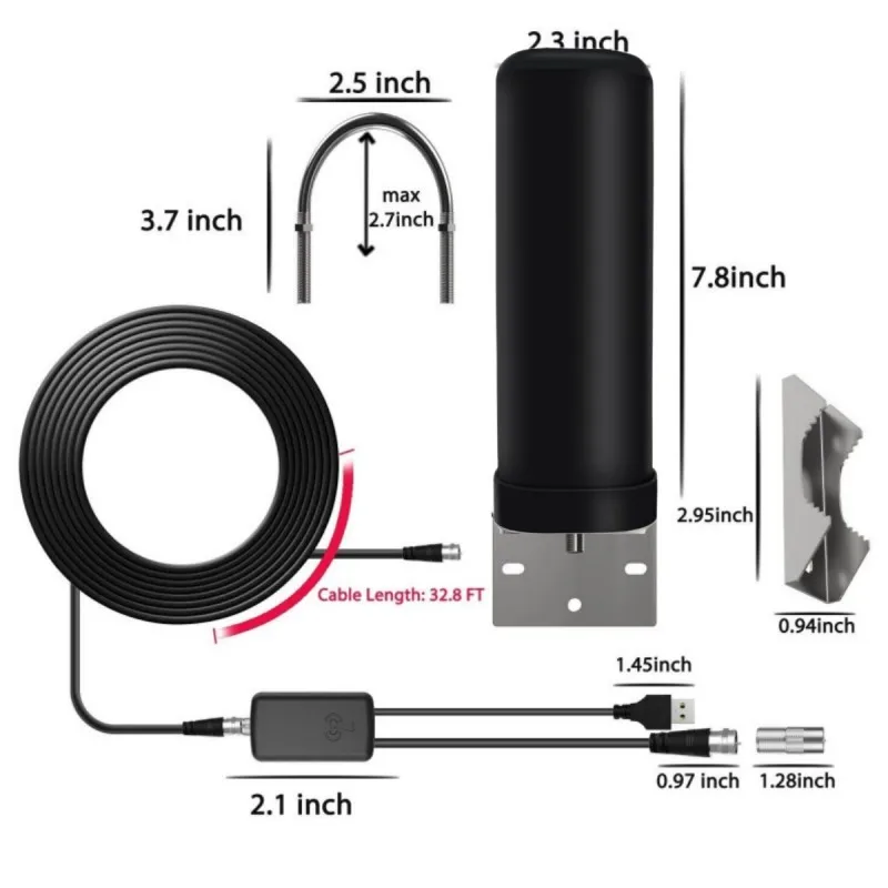 Antena de TV Digital Externa, Antena de TV Digital HD 4K 1080P ATSC com Amplificador
