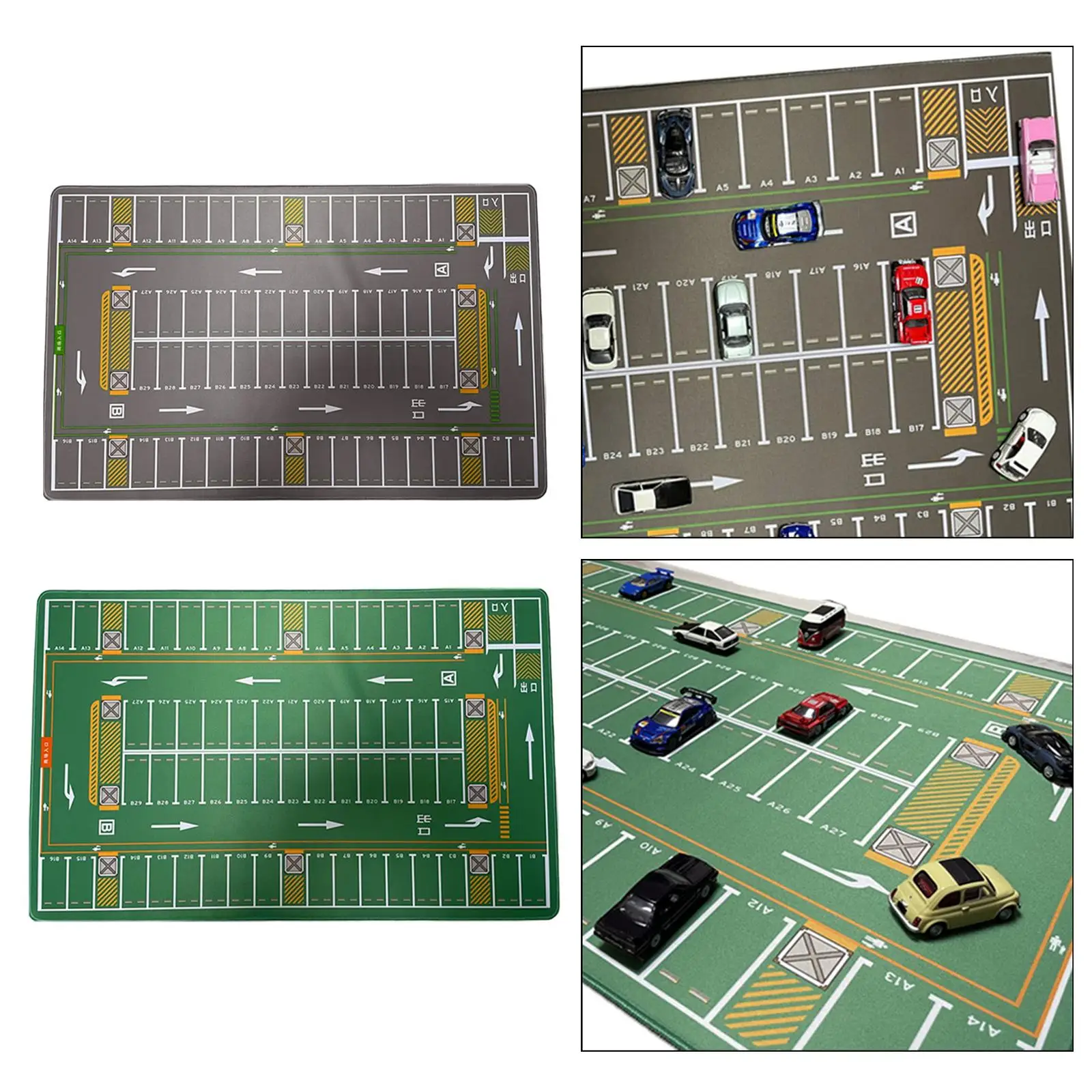 

1/64 Parking Lot Mat Desktop Rollable Educational Realistic Mouse Pad Diorama Playmat Photo Prop for Fans Adult Adult Hobbyists