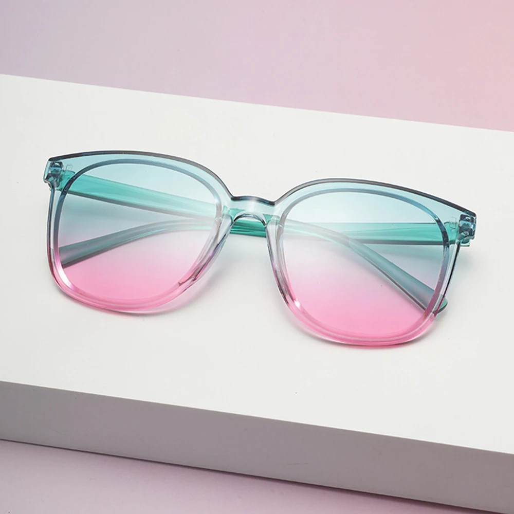 KLASSNUM Neue Schrittweise Candy Farbe Marke Cat Eye Sonnenbrille Frauen Übergroße gläser Weibliche Vintage Outdoor Ozean Sonnenbrille UV400 – Detail 5