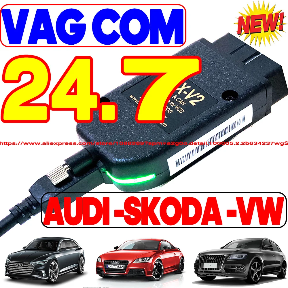 2025 VCDS VAGCOM Interface VCDSCAN HEX V2 Update 24.7 FOR VW For AUDI Skoda Seat Multi-Language Car Autocom Diagnostics Tools