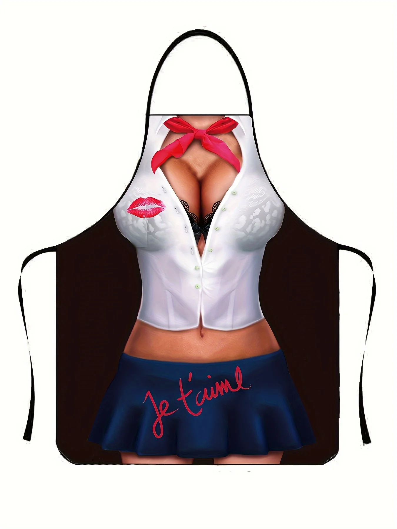 Sexy Woman Print Bib Apron, Chef Waitress Apron For Home Cleaning, Kitchen Cooking, Baking, Gardening, Women's Clothing