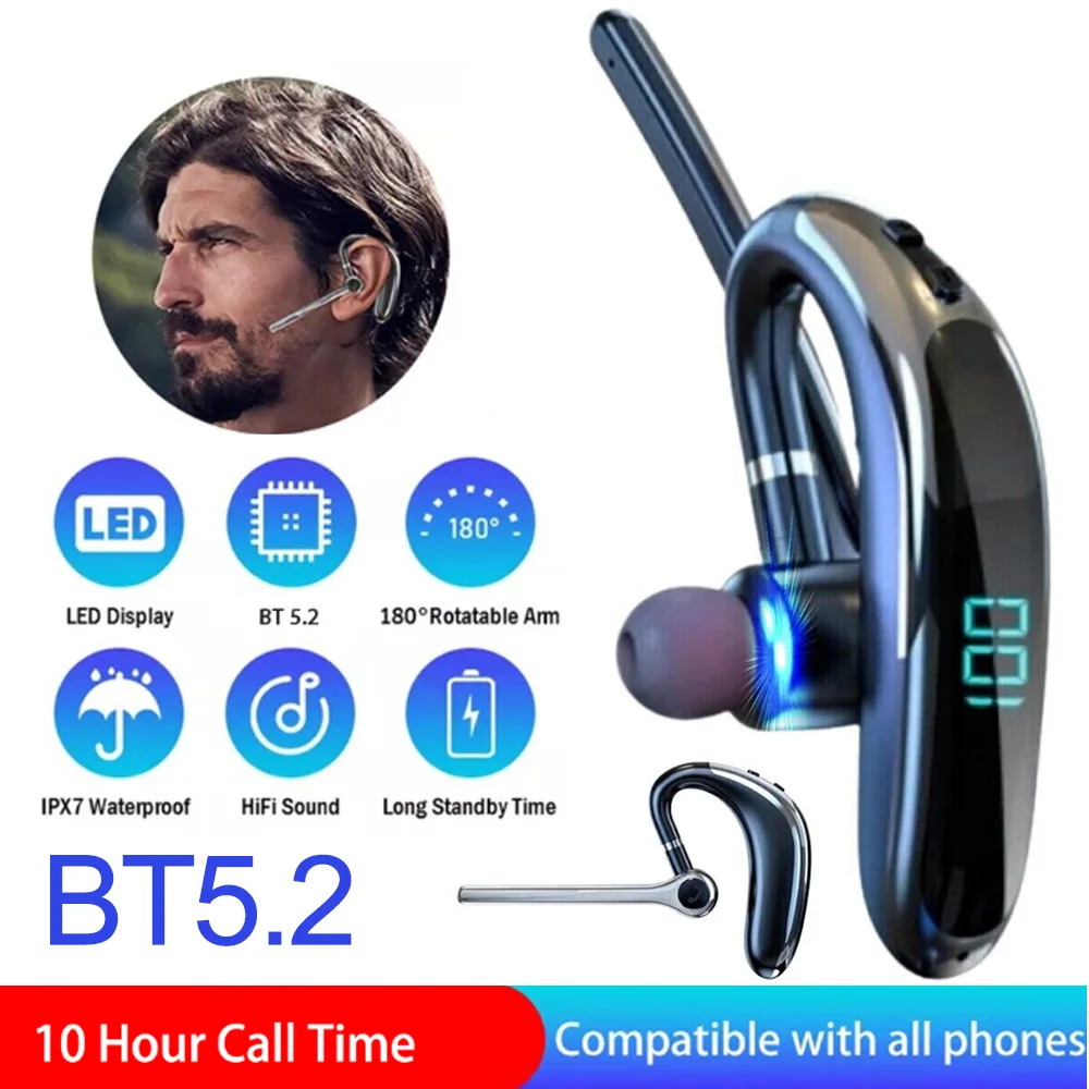 Wireless Bluetooth Headphones With Dual Mic 5.2 Bluetooth Earphone ENC Noise Cancelling Hands-free Dual Connection Headphone