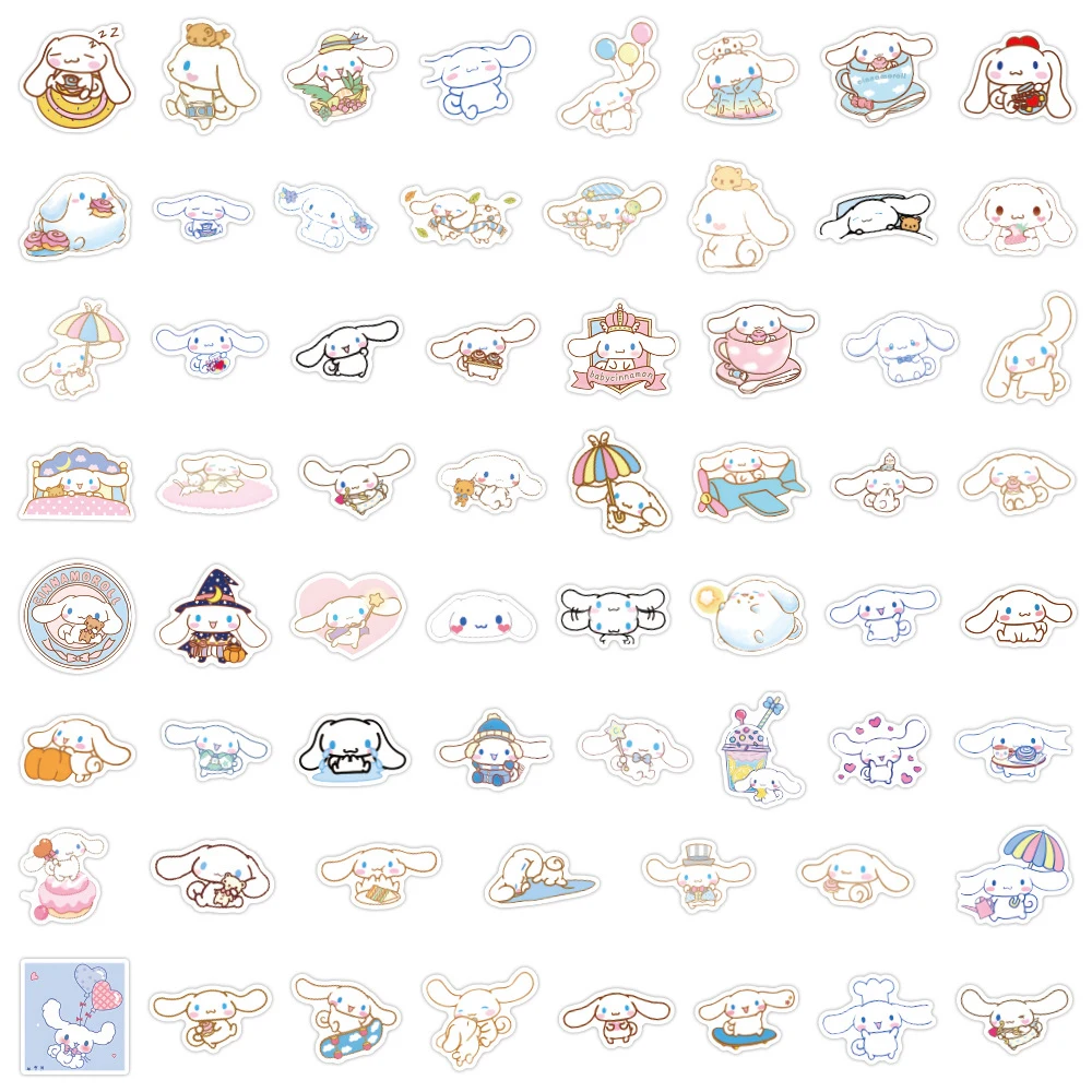 10/30/60pcs Anime Sanrio Cinnamoroll Cartoon Stickers Aesthetic Waterproof Decals DIY Laptop Stationery Kawaii Kids Sticker Gift