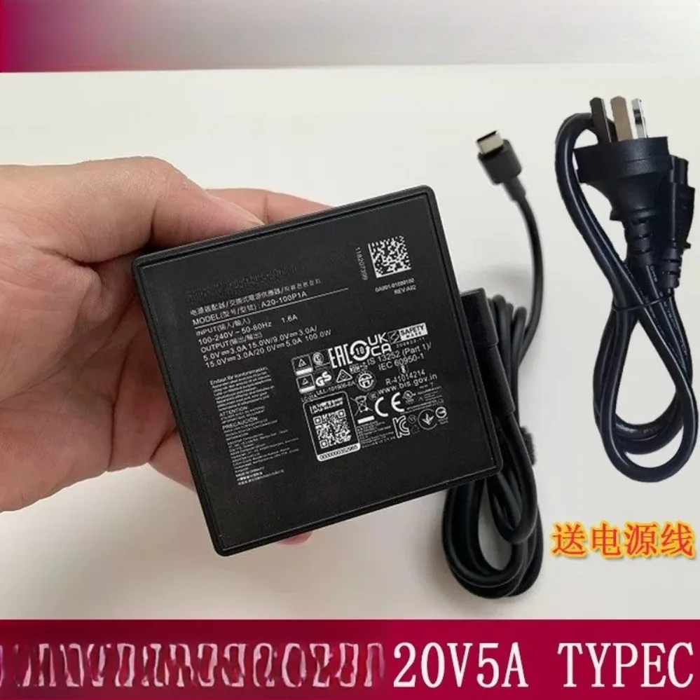For Mechanical Revolution Code 01 100W Type-C Laptop Power Adapter 20V 5A PD Charger Cord (007)
