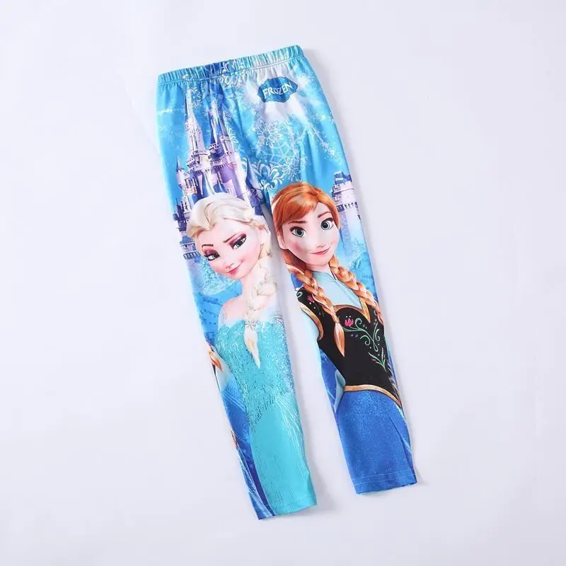 บุคลิกภาพ Disney Frozen Elsa Anna Princess ใหม่ Cool สร้างสรรค์การ์ตูนพิมพ์รูปแบบแฟชั่น Soft MID RISE กางเกงขายาวสําหรับเด็ก
