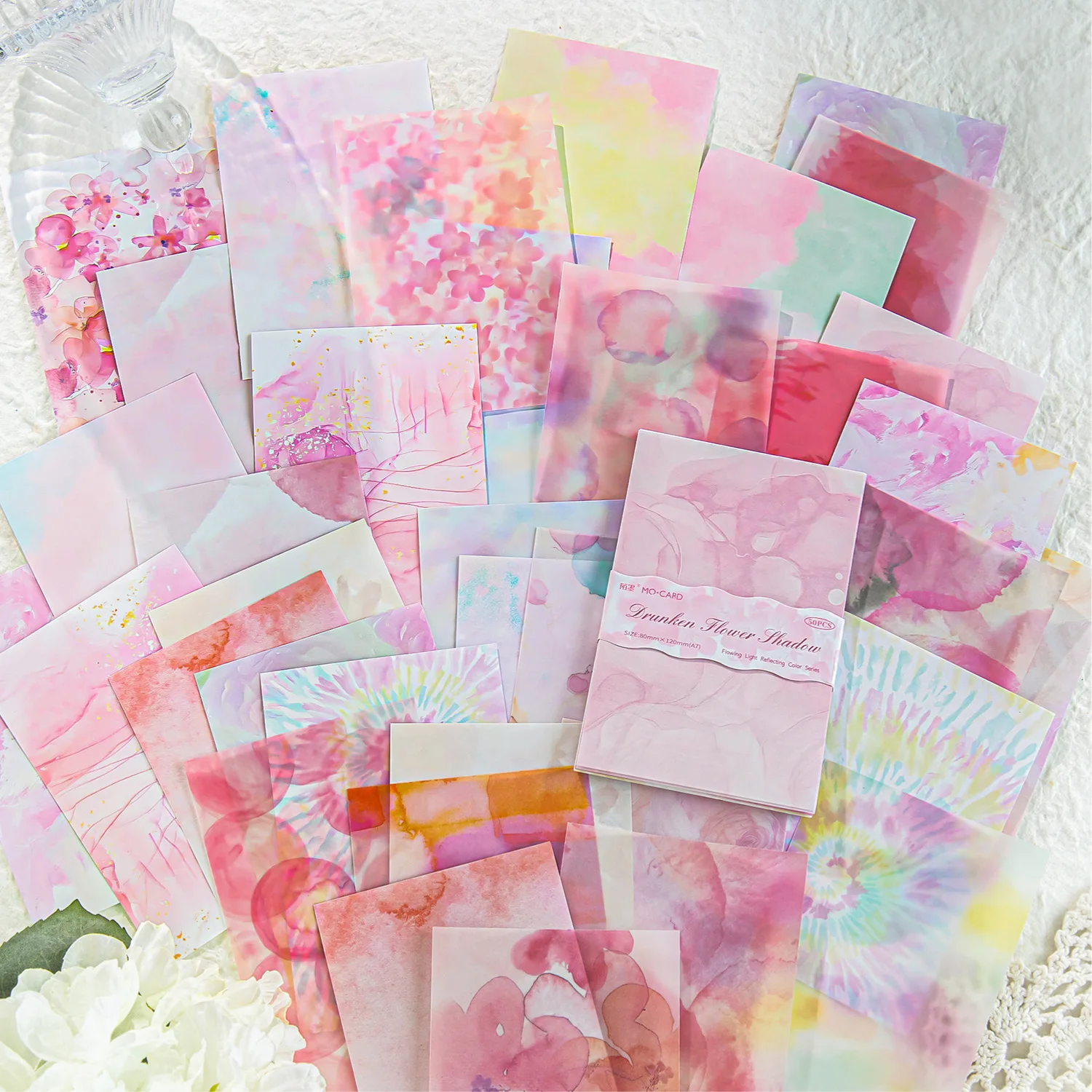 50 ورقة خمر INS التدرج اللون المواد ورقة مخطط الزخرفية حساب اليد ألبوم اليوميات سكرابوكينغ ورق خلفية #2