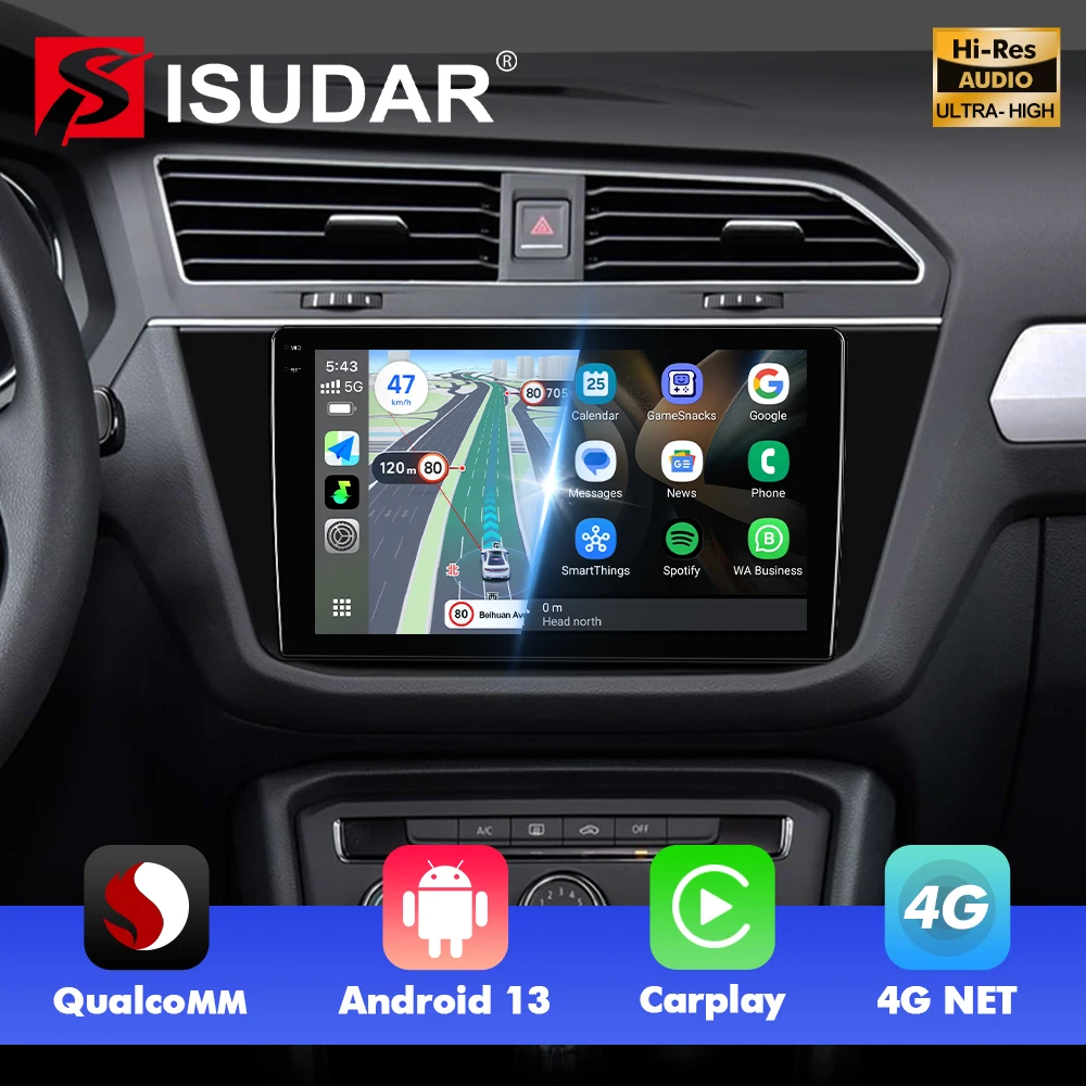 

Qualcomm Android 13 Car Radio For Volkswagen Tiguan 2 Mk 2016+ Multimedia Player CarPlay Android Auto GPS 4G+WIFI camera 2 DIN
