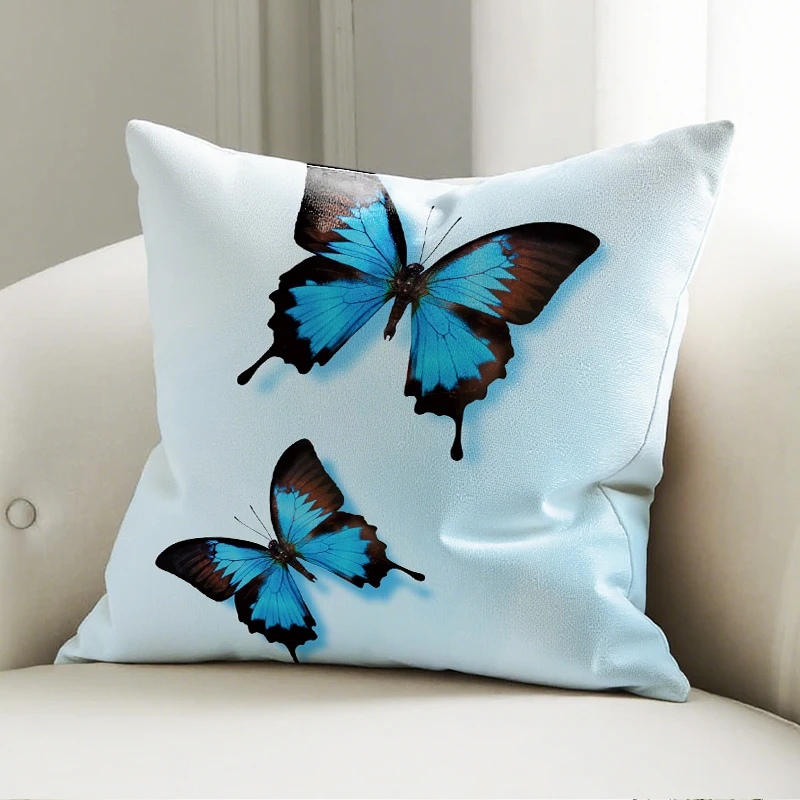 

Blue Morpho Butterfly Pillow Cover, Realistic Insect Print Cushion Case, Sofa Bedroom Home Decor Accent Pillow