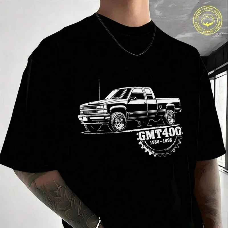 

GMT400 Extended Cab Truck Silhouette OBS Gear 1988-1998 Men's Moto Casual T-Shirt Street Style Travel And Sports Tee