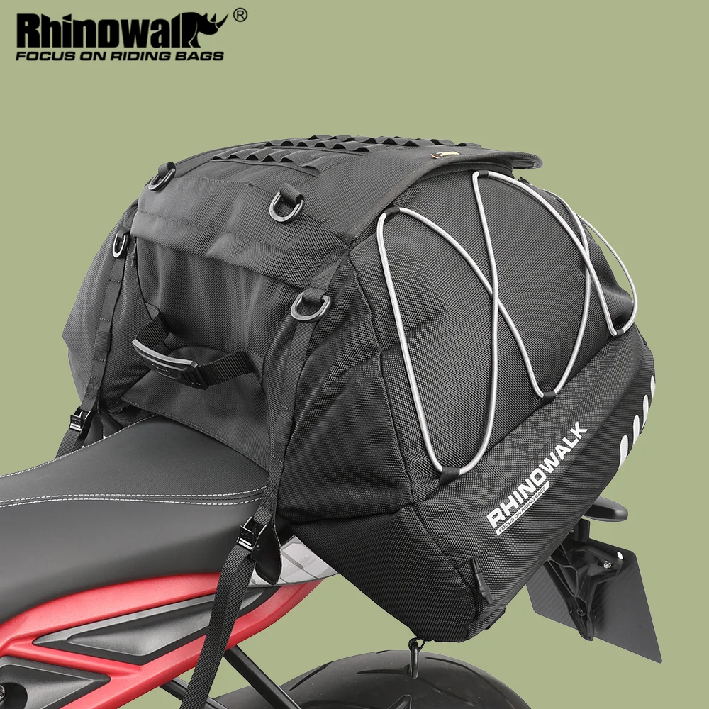 

Rhinowalk Motorcycle Back Seat Bag 35L-50L Waterproof Motor Tail Bag Expandable Large Capacity Motorcross Outdoor Travel Luggage