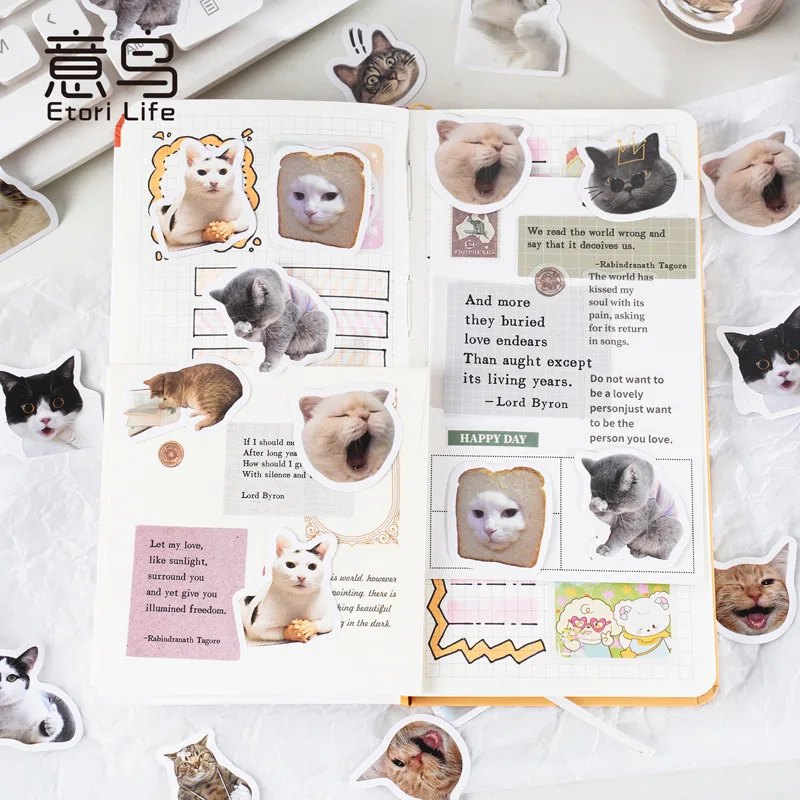 

Набор наклеек с мультяшными животными: Приключения кошки, самоклеящиеся стикеры для скрапбукинга и поделок своими руками