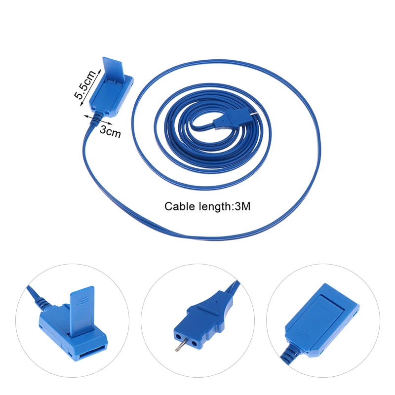 Reusable ESU Electrode Plate Adapter Cable Negative Plate With 2mm Pin Cable For Disposable Bipolar Plate And Monopolar Plate