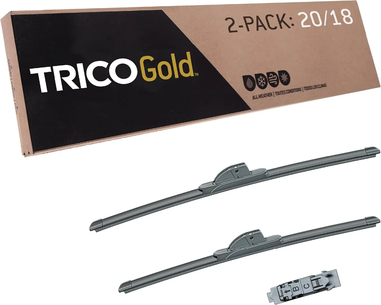 

Всепогодные щетки автомобильного стеклоочистителя премиум-класса 20 и 18 дюймов, упаковка из 2 штук для моделей транспортных средств