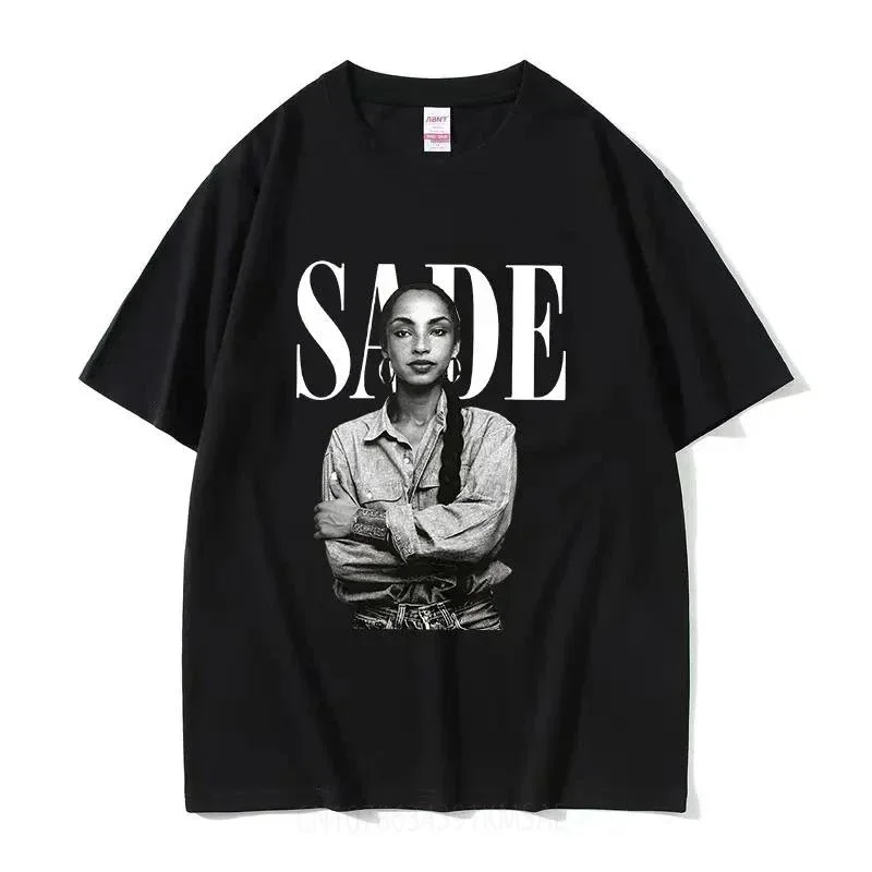 

Singer S-Sade Print Graphic T Shirt Men Women Hip Hop Vintage Short Sleeve T-shirts Cotton Oversized T-shirt Streetwear