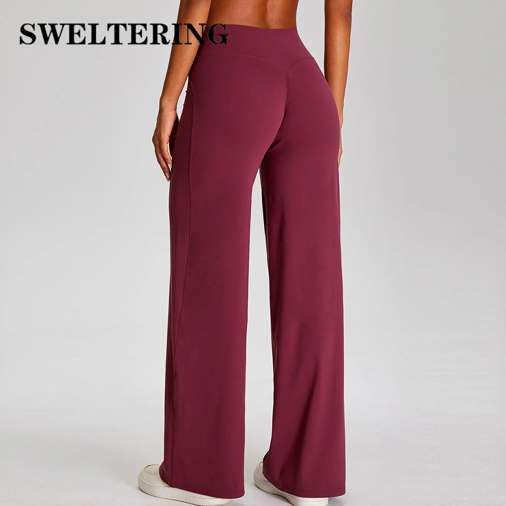 High Waist Wide Leg Yoga Pants Women's Fitness Sports Bell-bottoms Pants Female Gym Workout Flared Pants Sports Yoga Trousers