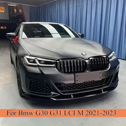 For Bmw 5 Series G30 G31 G38 LCI M Sport 520i 520d 530i 530d M550i 2021-2023 3Pcs Car Front Bumper Canard Lip Diffuser Spoiler