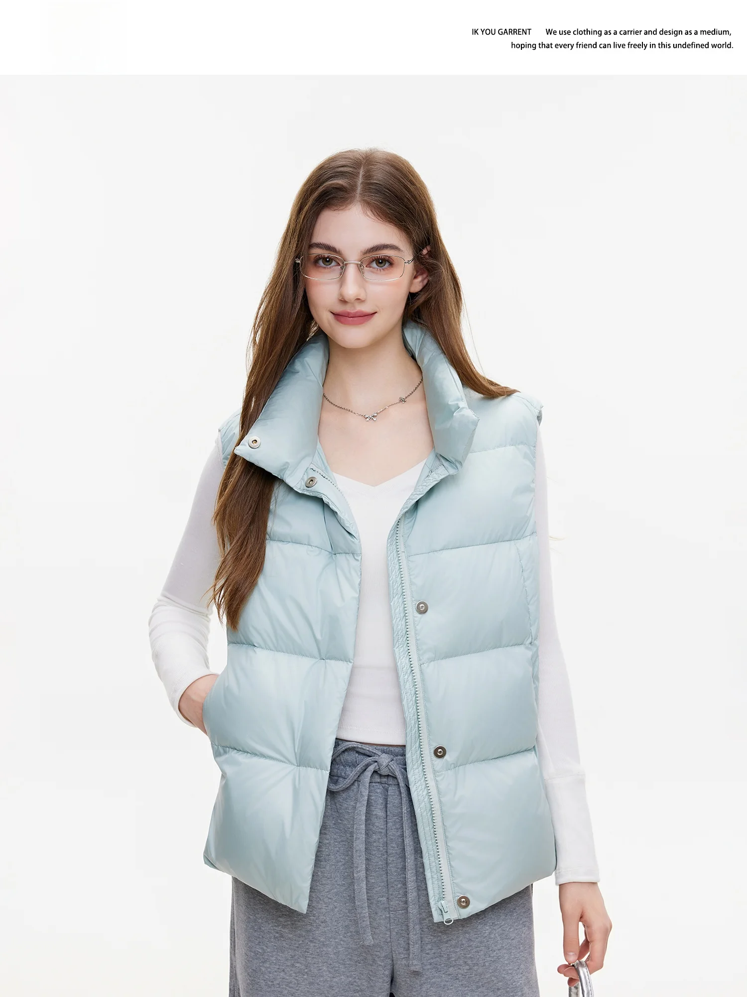 

Ikyou Women's Embroidered down Cotton Vest ort Thi Warm Autumn Winter New Sle Faionable Straight Cut Zipper Closure J...