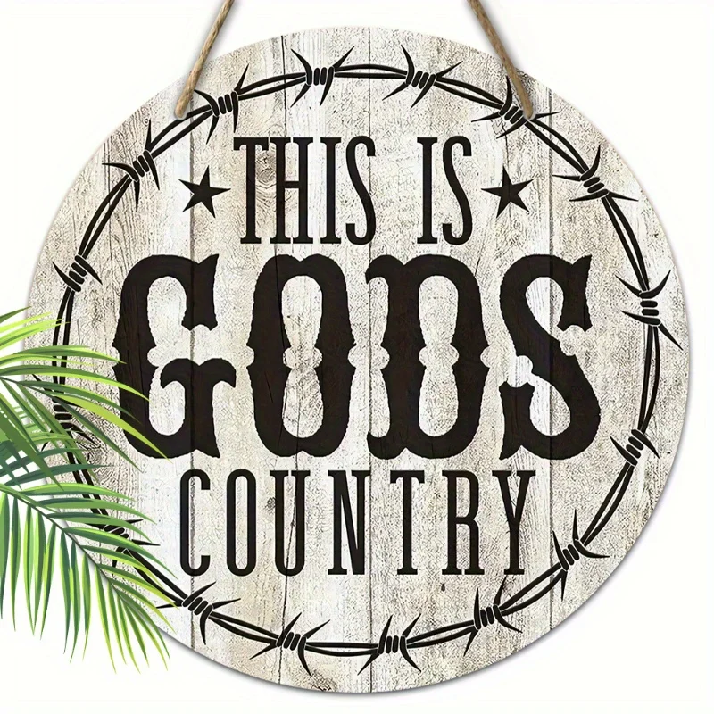 Letrero de madera "Este es el Reino de Dios" de estilo campestre: arte con patrón retro, adecuado para decoración del hogar y al aire libre