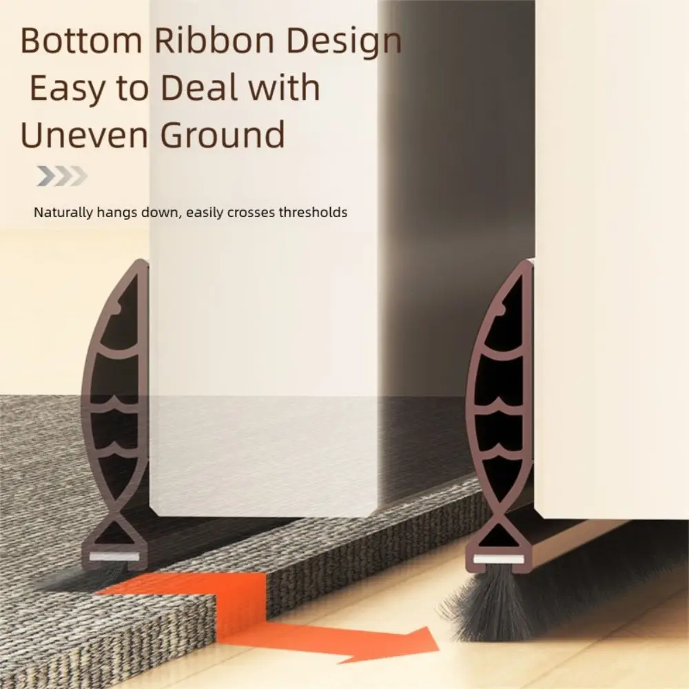 Fish shaped Door Draft Stopper Noise Reduction Self-adhesive Door Bottom Sealing Strip Insect Prevention Thickened