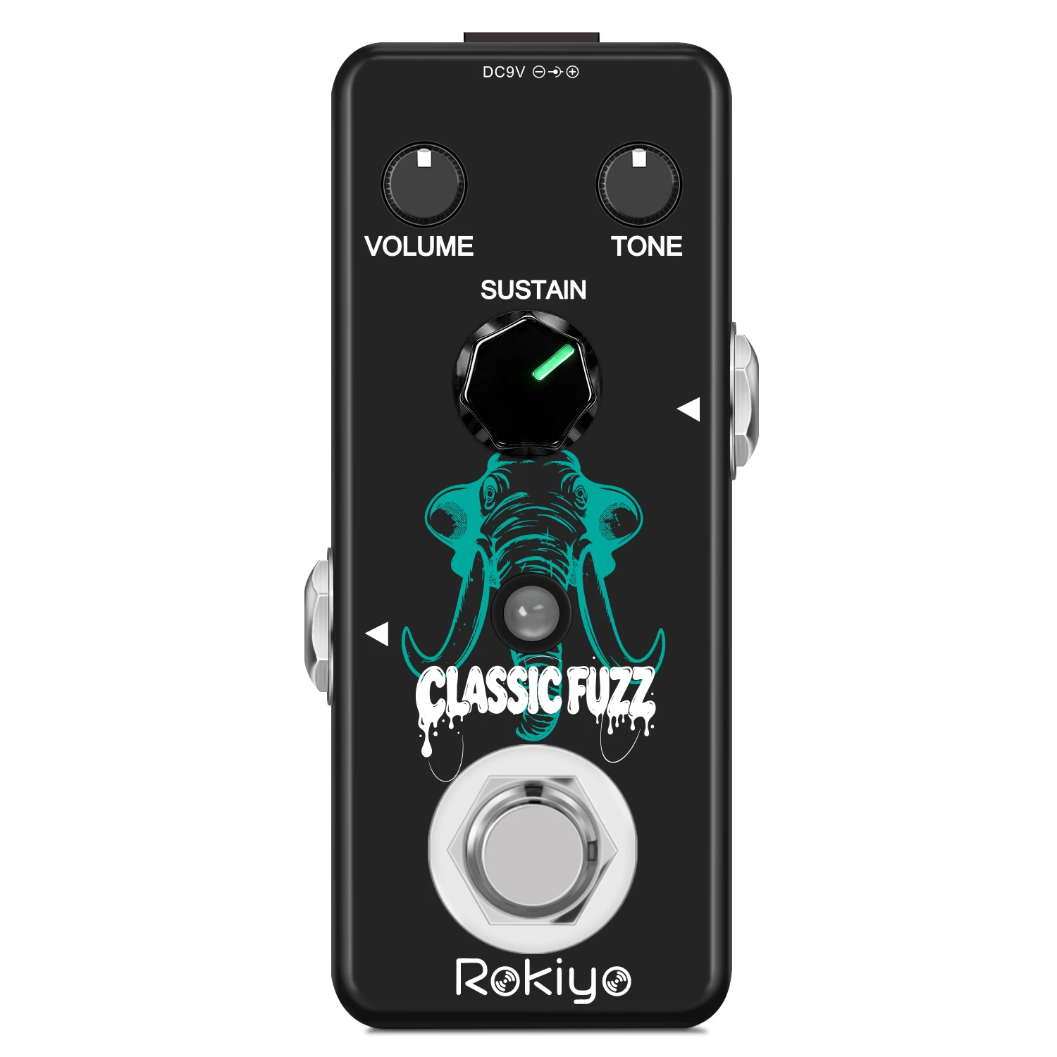Rokiyo Classic Fuzz Guitar Effect Pedal Pure Analog Legendary Dynamic Sweet Full Fuzz Tone Massive Sustain Mini Stompbox Bass