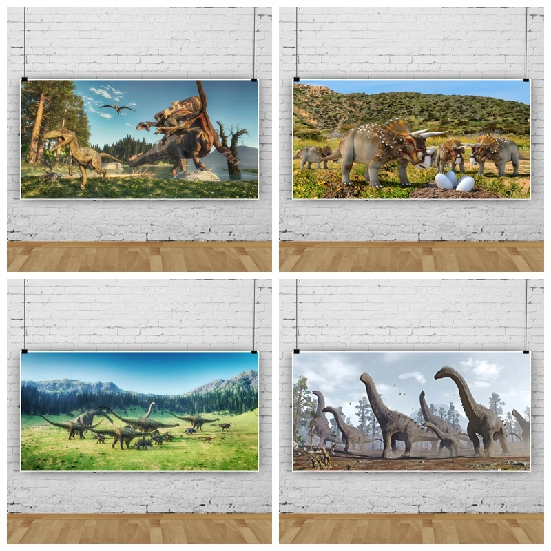 

Jurassic Park World Real Dinosaur Background 3D Jungle World Dinosaur Baby Portrait Custom Photography Background 6Mx3M Banner