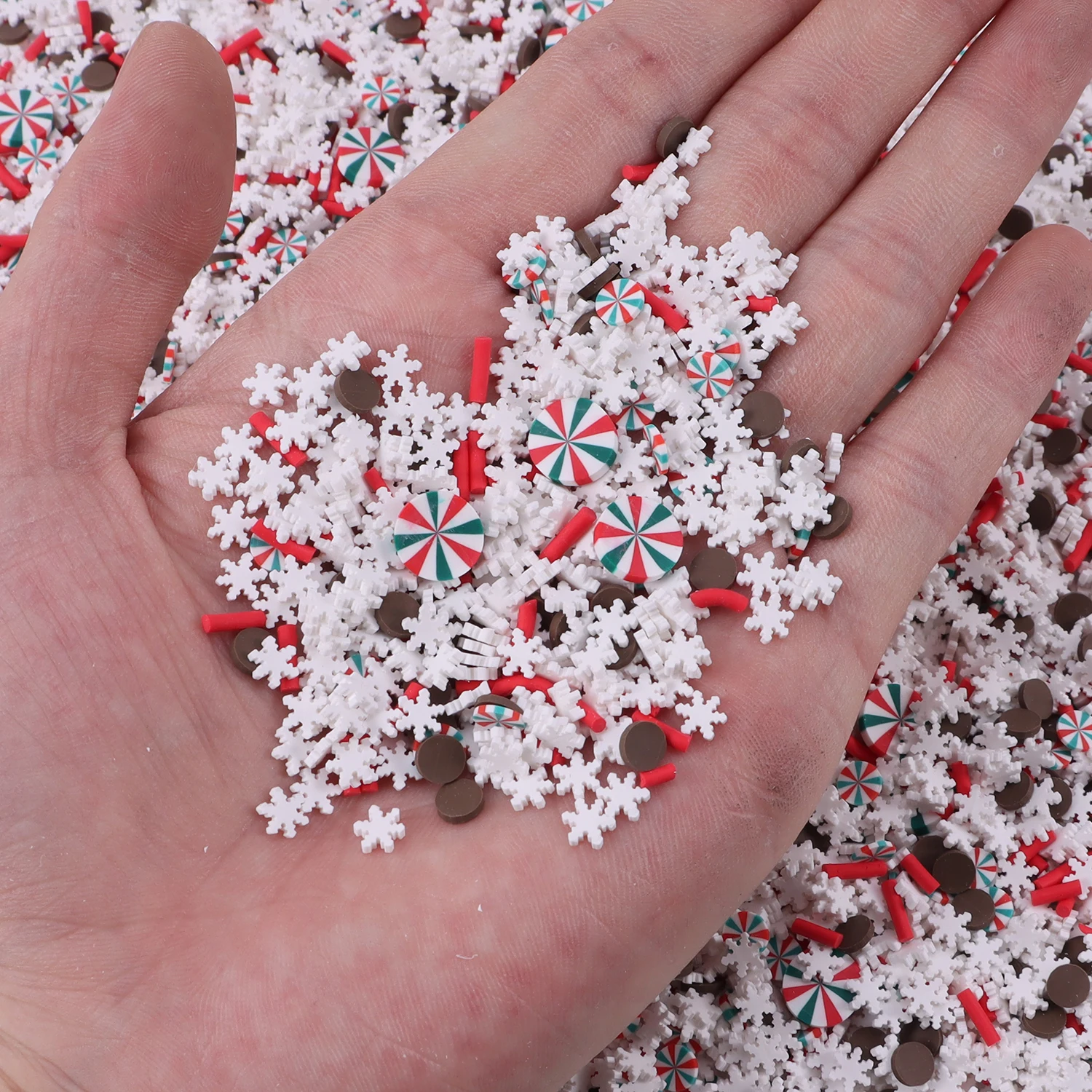 40 g Weihnachts-Polymer-Ton-Scheiben, Epoxidharz-Füller, niedliche Schneeflocke, Urlaub, Schleim, Materialien, DIY, Basteln, Maniküre-Zubehör – Detail 13
