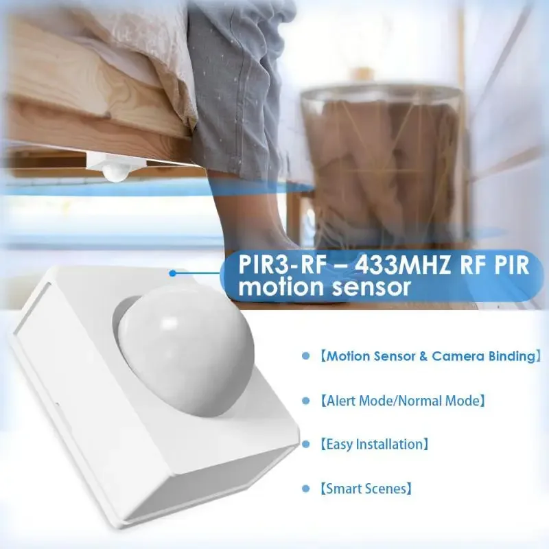 SONOFF PIR3-RF 433Mhz Smart Motion Sensor Work With SONORF Bridge Via EWeLink APP Alarm Notification Smart Scene For Smart Home