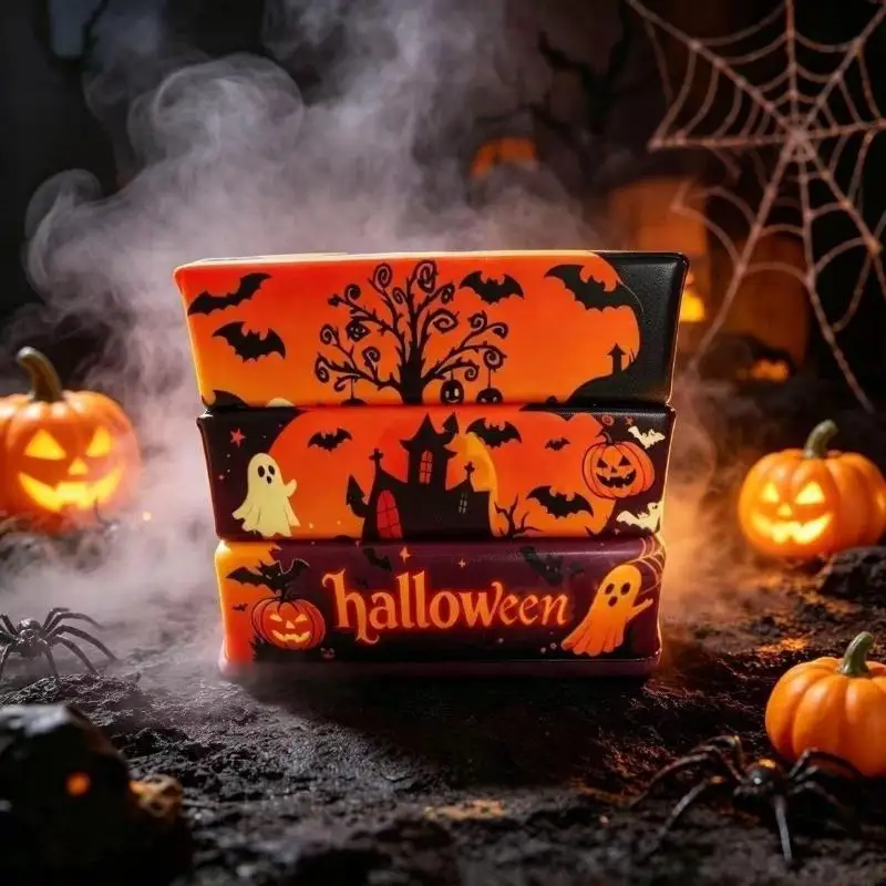 Halloween Soft Slow Rising Squeeze Toy Stress Relief Pumpkin Ghost Bat Prints for Kids Goodie Bag Fillers