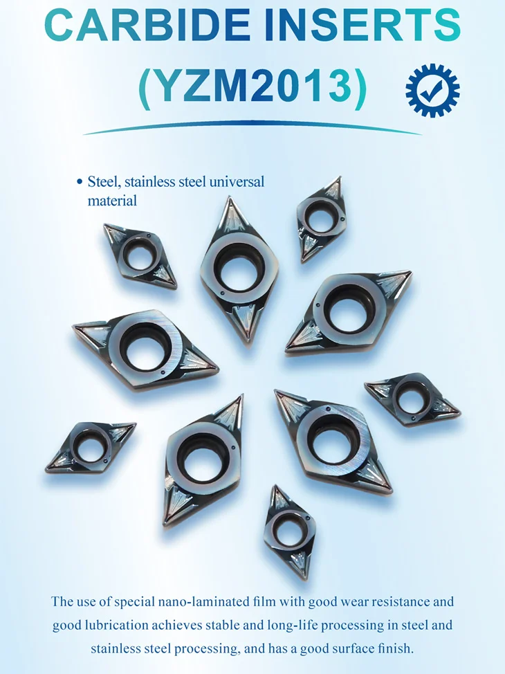 SUREWEL 10 Stück CNC-Drehmeißeleinsätze aus Edelstahl DCGT070202 DCGT070204 DCGT11T302 DCGT11T304 Feinddrehmeißeleinsätze für Innenlöcher – Detail 3