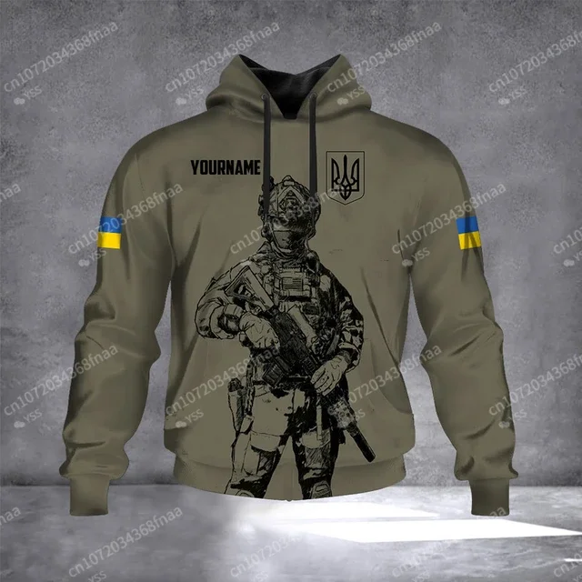 Bandeira nacional exército ucraniano camuflagem soldados ucranianos hoodies roupas esportivas masculinas e femininas casuais diversão jaquetas hoodies y2k