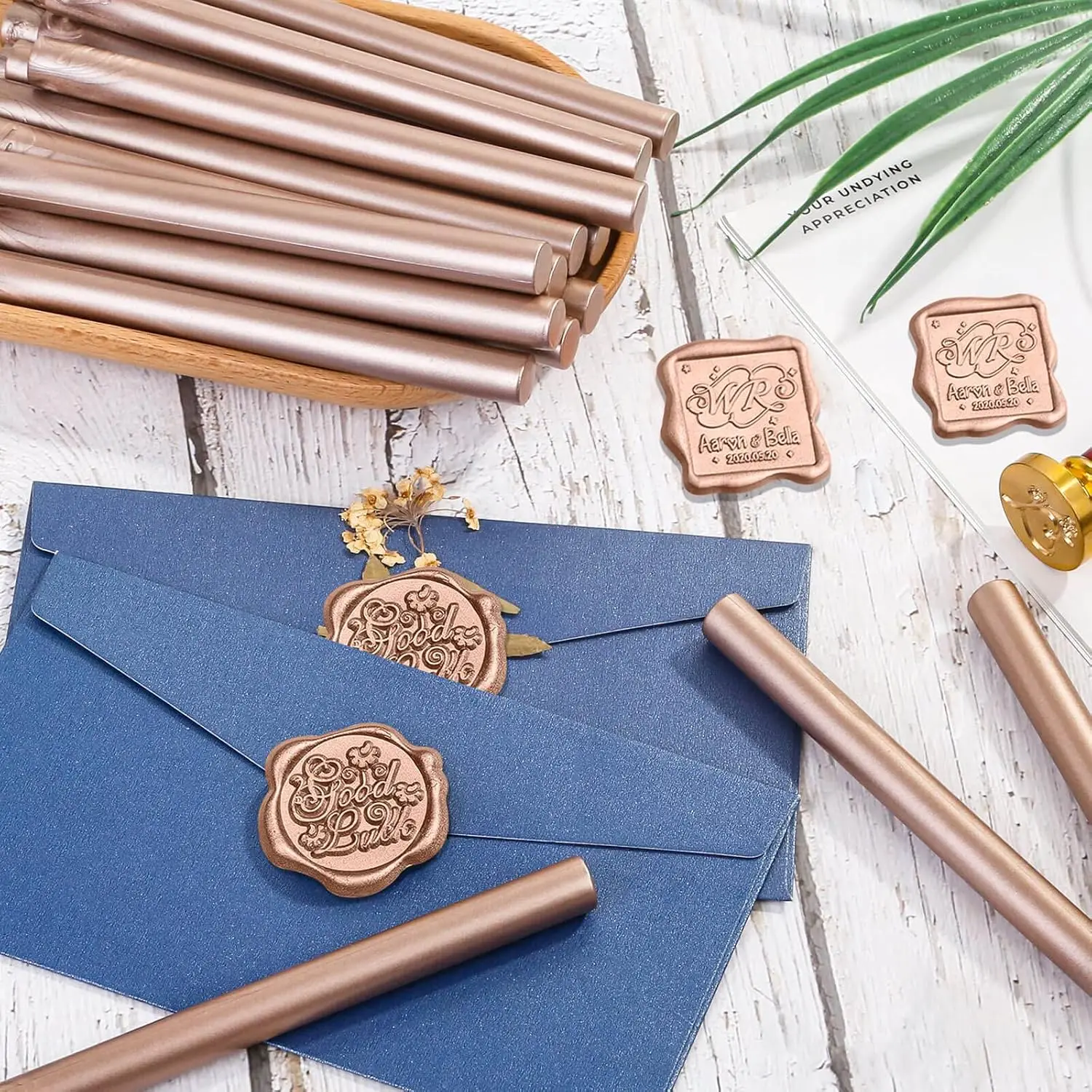 

20 шт. восковых палочек для запечатывания, восковые палочки для клеевого пистолета для свадебных приглашений, писем, конвертов, цвет шампань