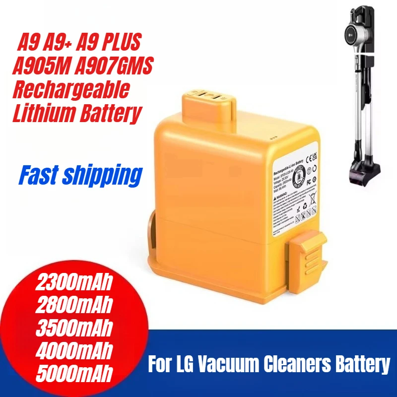 

2300-5000mAh for LG Vacuum Cleaners A9 A9+ A9 PLUS A905M A907GMS Rechargeable Lithium Battery