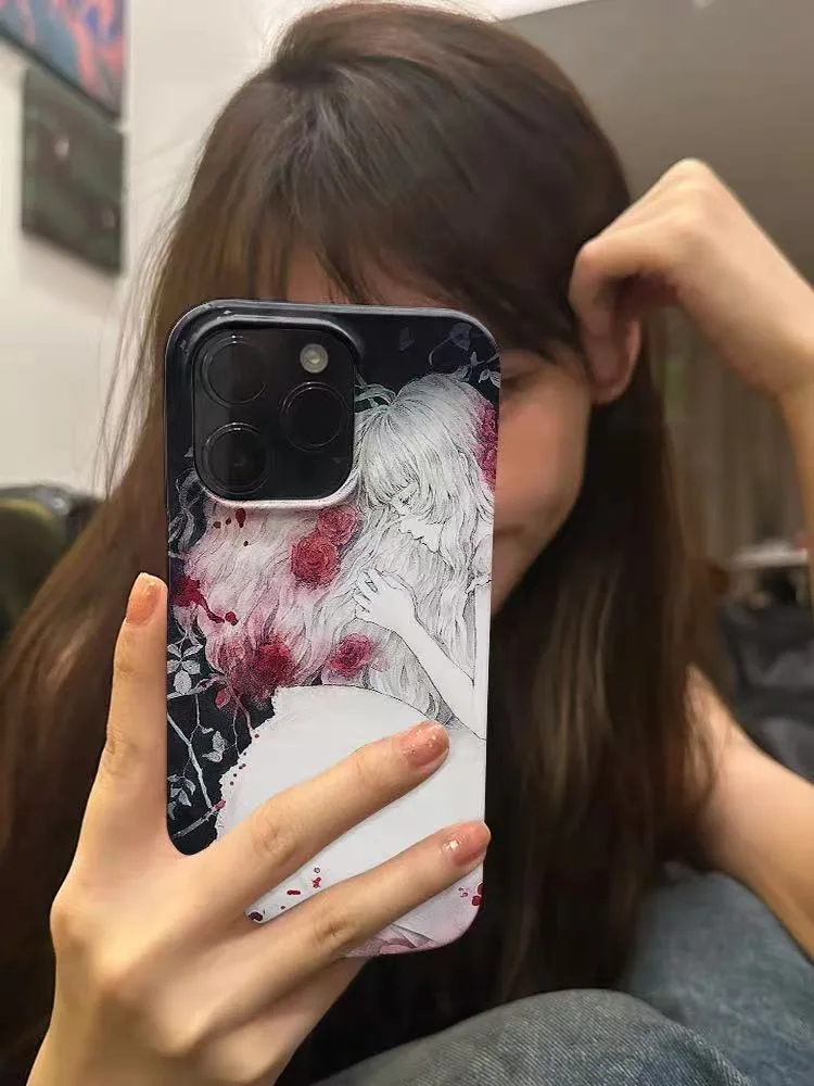 

japanese anime girl phone case for iphone 17 pro max 16 plus 15 14 13 11 silicone back cover for iphone 12 pro xr xs x 8 7 SE 3