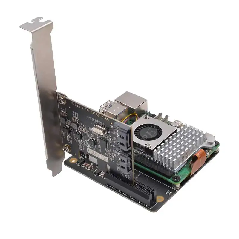 Raspberry Pi 5 X1010 PCIe FFC Connector to Standard PCIe x4 Slot Expansion Board