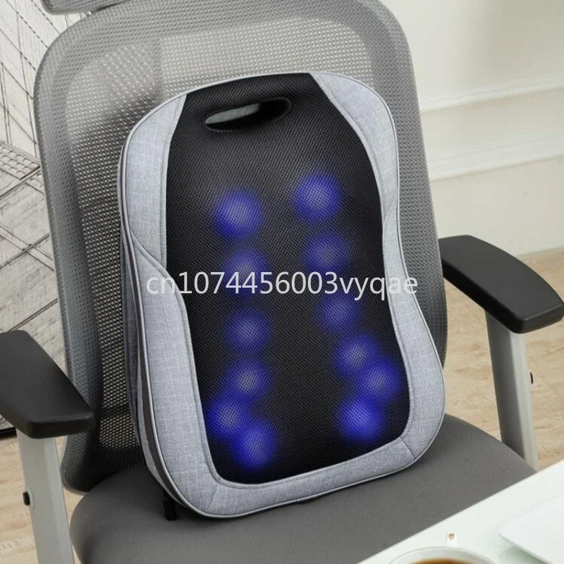 Portable Back Massager Lumbar Muscle Strain Massage Instrument Multifunctional Hot Compress Kneading Open Back Massage Cushion