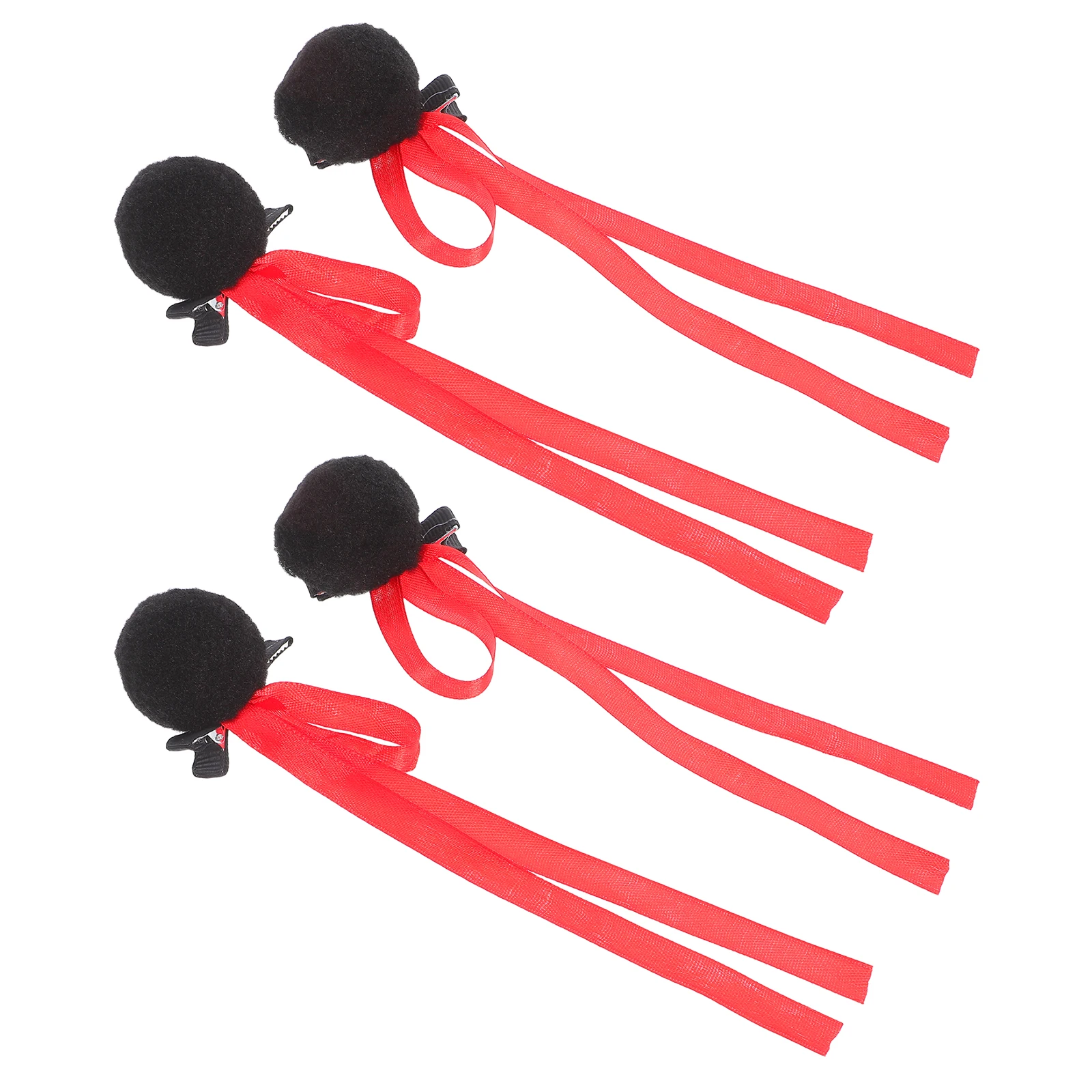 Women Clips Ribbon Pompom Girls Barrettes Styling Party Wedding Daily Cute Accessories For Fine Hair Small Non Slip Buckle