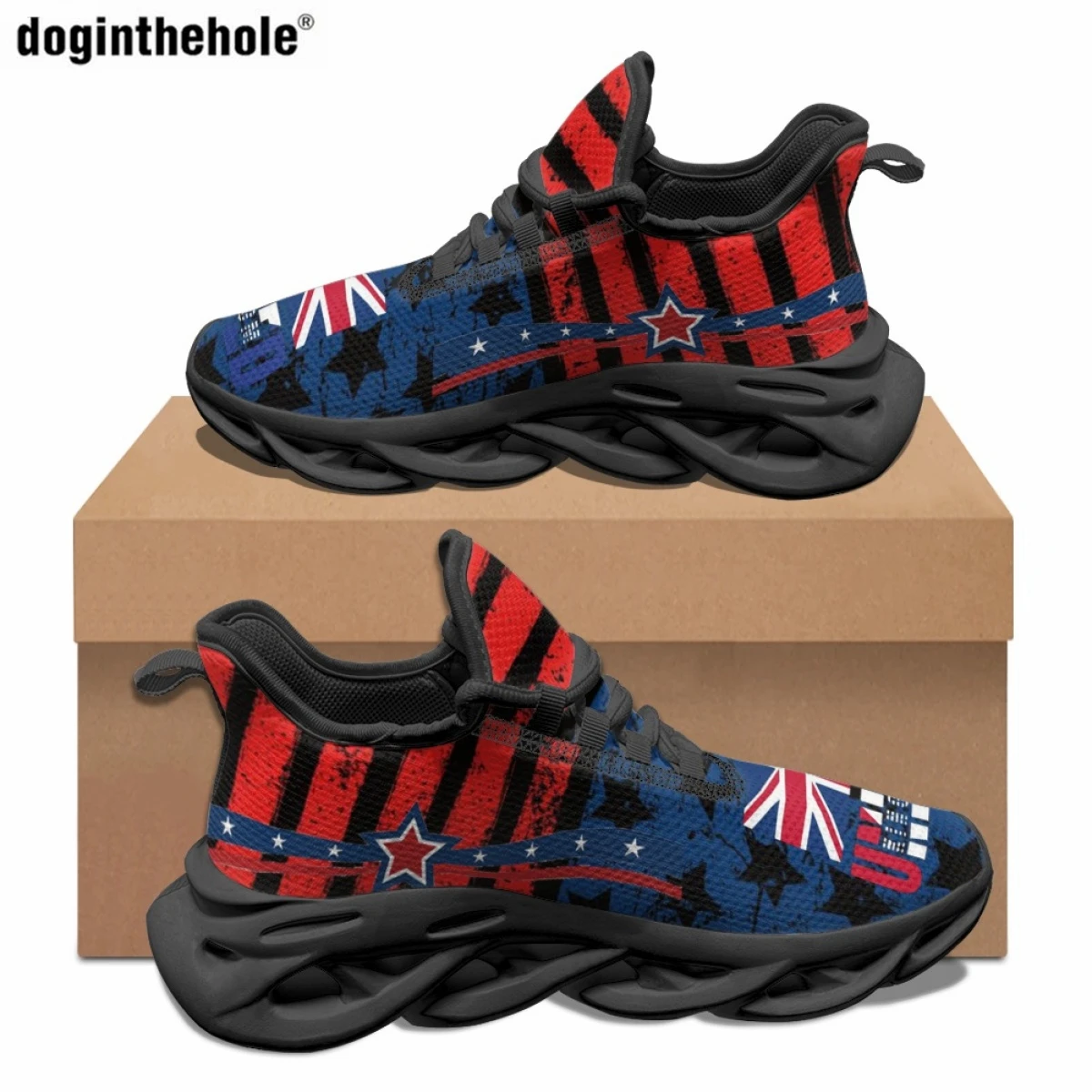 

Doginthehole Art Design Women's Casual Shoes New Hot Union Jack Print Sneakers Summer Men's Classic Outdoor Sports Running Shoes