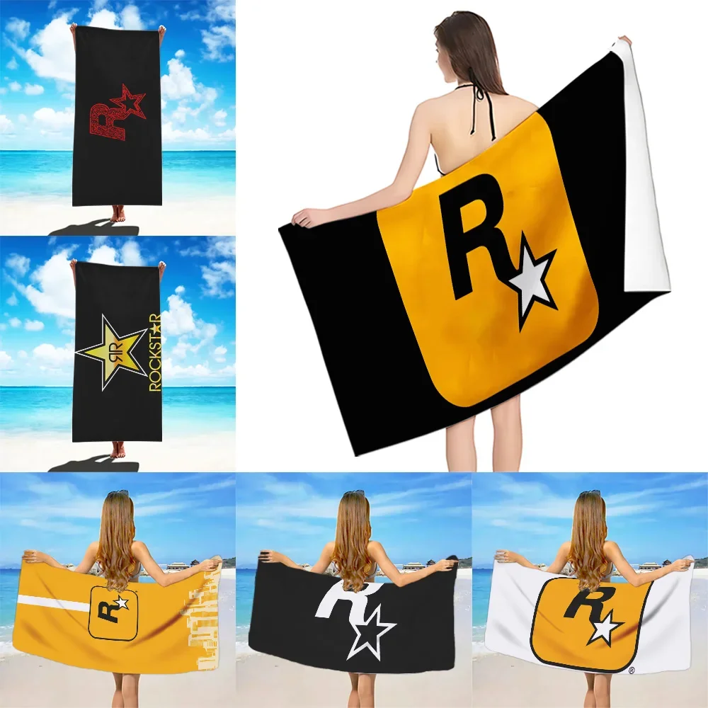 Beach Towel Microfiber Sand Free Quick Dry Soft Sandproof Pool Towels Gift for R-Rockstars Women Travel Shower