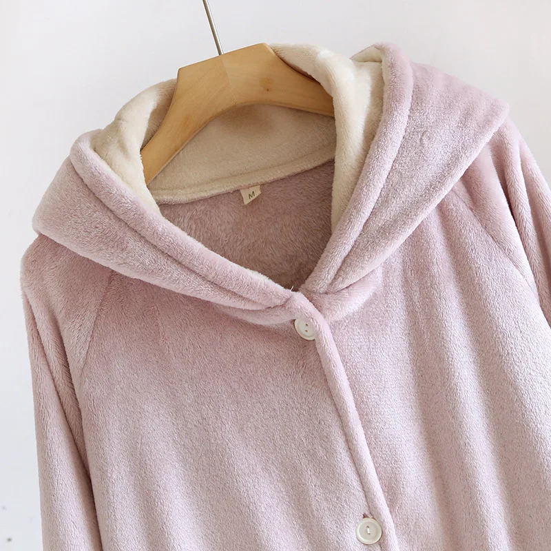 Dép Nỉ Cặp Đôi Áo Dây Thu Đông Hoodie Áo Choàng Tắm Đồ Ngủ Rời Áo Nỉ Mặc Hoạt Hình Váy Ngủ Nhà Quần Áo Có Túi