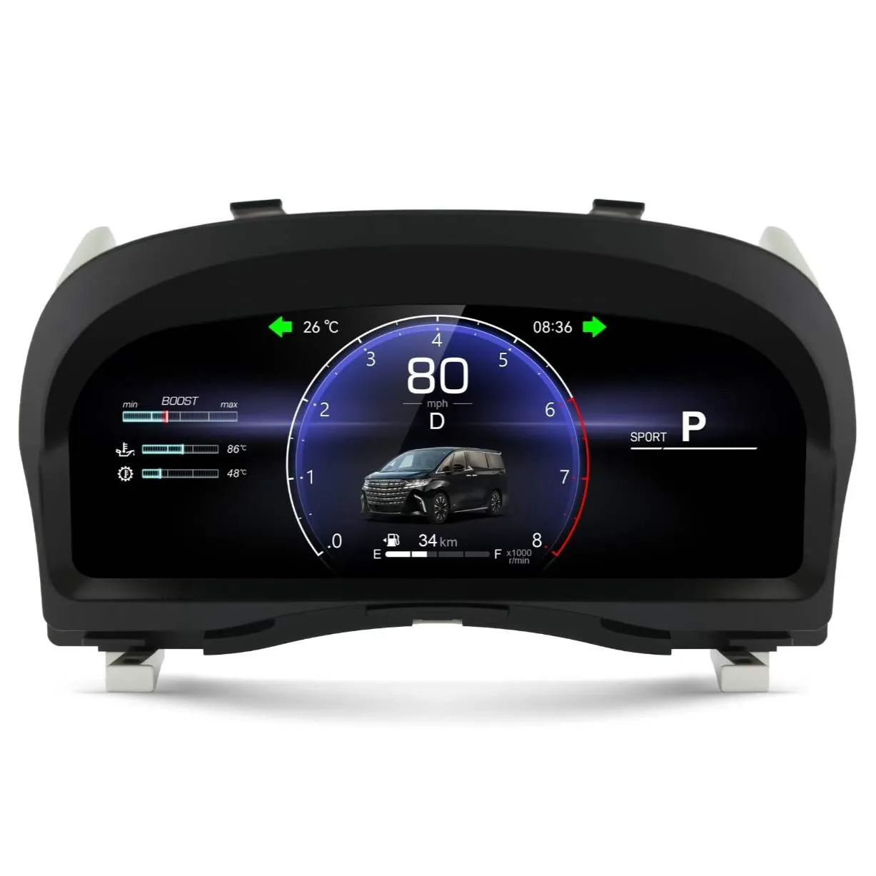 

Upgrade LCD Digital Cluster Speedometer Instrument With Carplay New Auto Meter Alphard 35 2015-2023