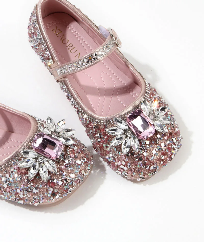 Picture 5: Children Princess Shoes 2025 Elegant Rhinestone Bowknot Kids Leather Shoe Fashion Spring Summer Girls Dancing Shoes CSH1567