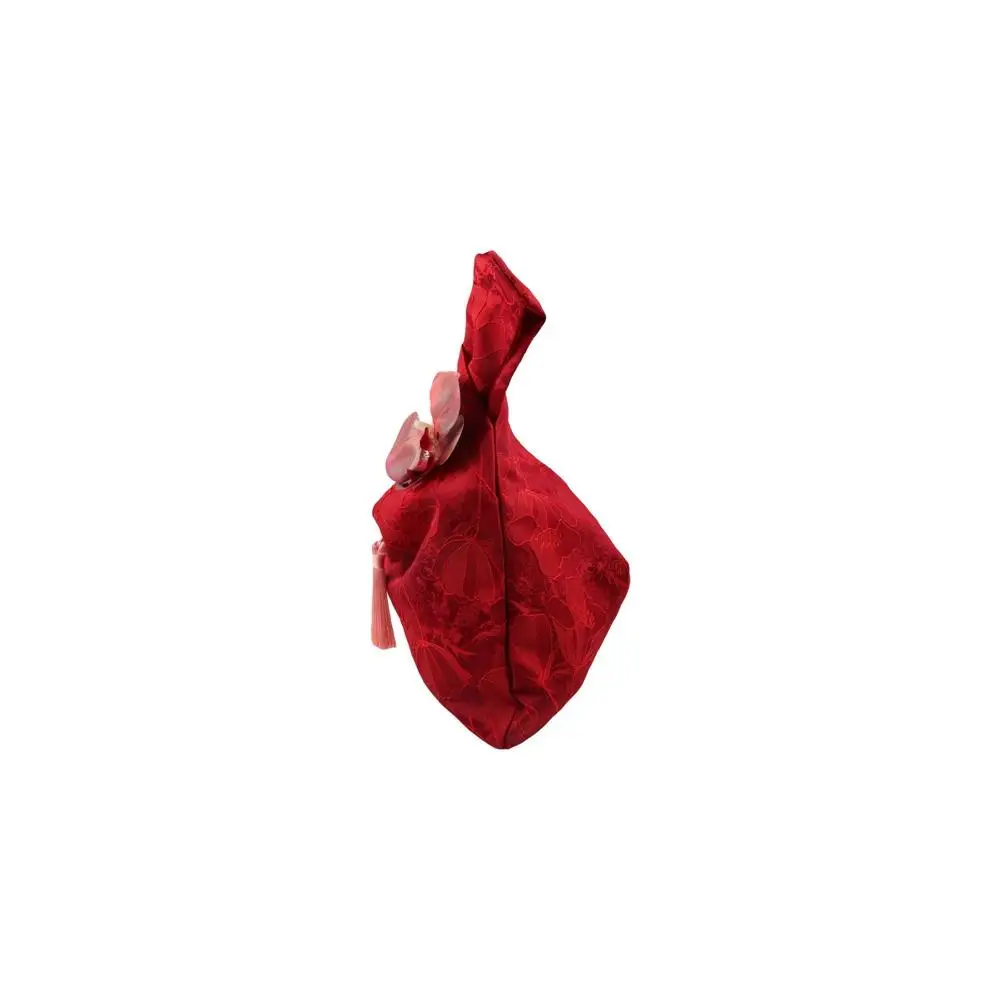 Cheongsam Accessories Tassel Knot Wrist Bag Flower Pendant Small Item Pouch Embroidery Handbag Jewerly Packing Bag Bucket Bag